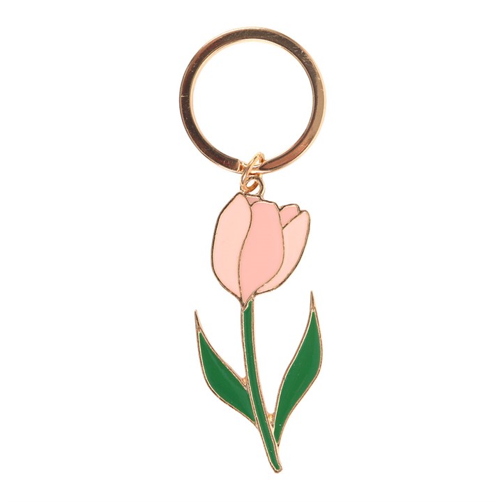 Pink Tulip Keyring | Floral Keychain Accessory | Cute Spring Gift | Mother’s Day Present