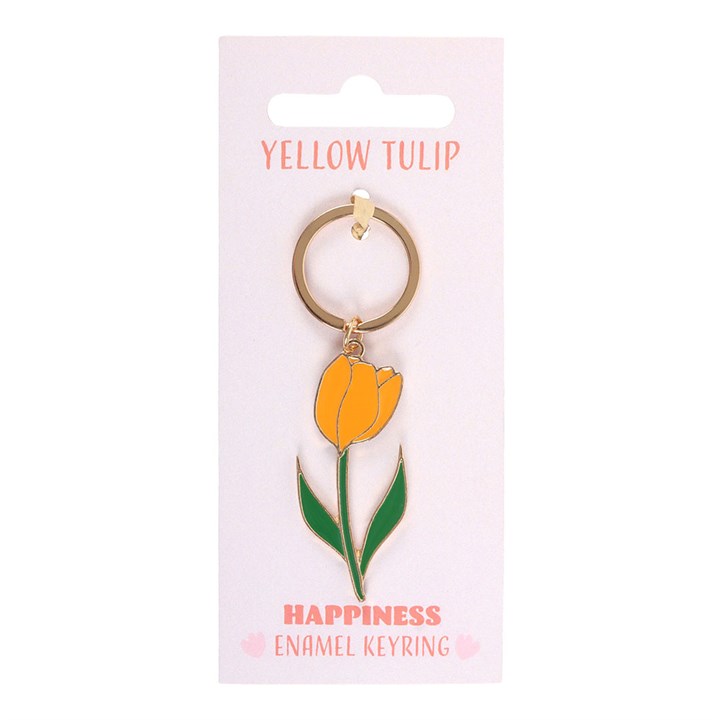 Yellow Tulip Keyring | Floral Keychain Accessory | Cute Spring Gift | Mother’s Day Present