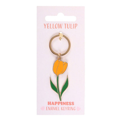 Yellow Tulip Keyring | Floral Keychain Accessory | Cute Spring Gift | Mother’s Day Present