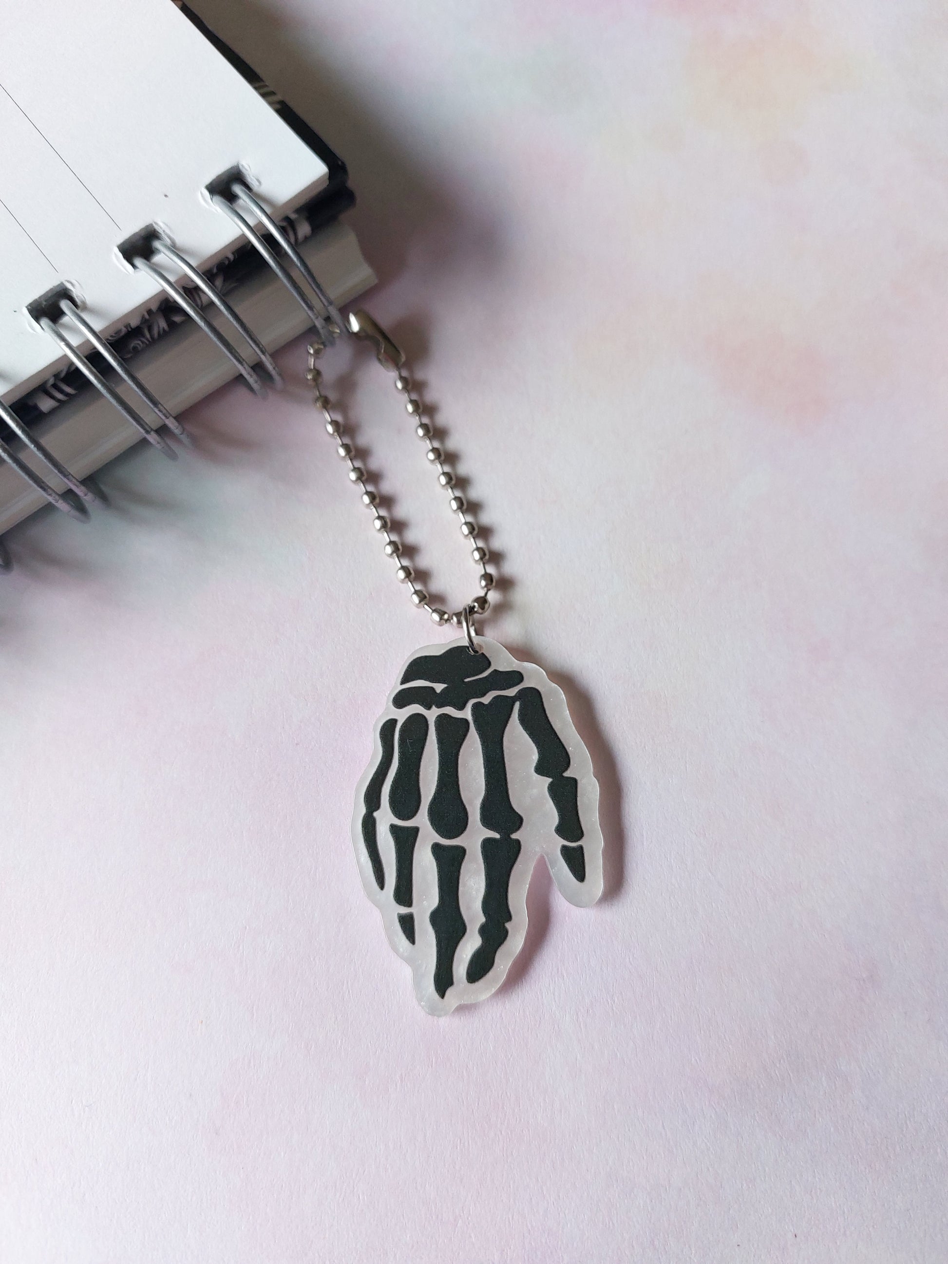 skeleton hand planner charm