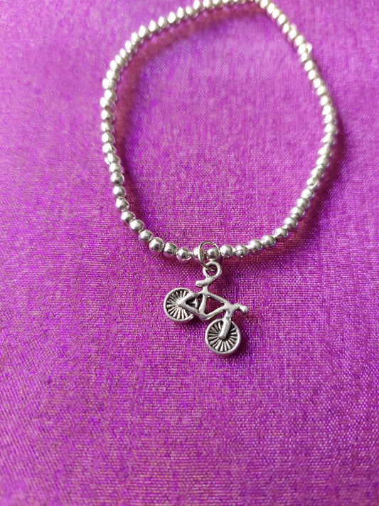beaded bicycle charm bracelet