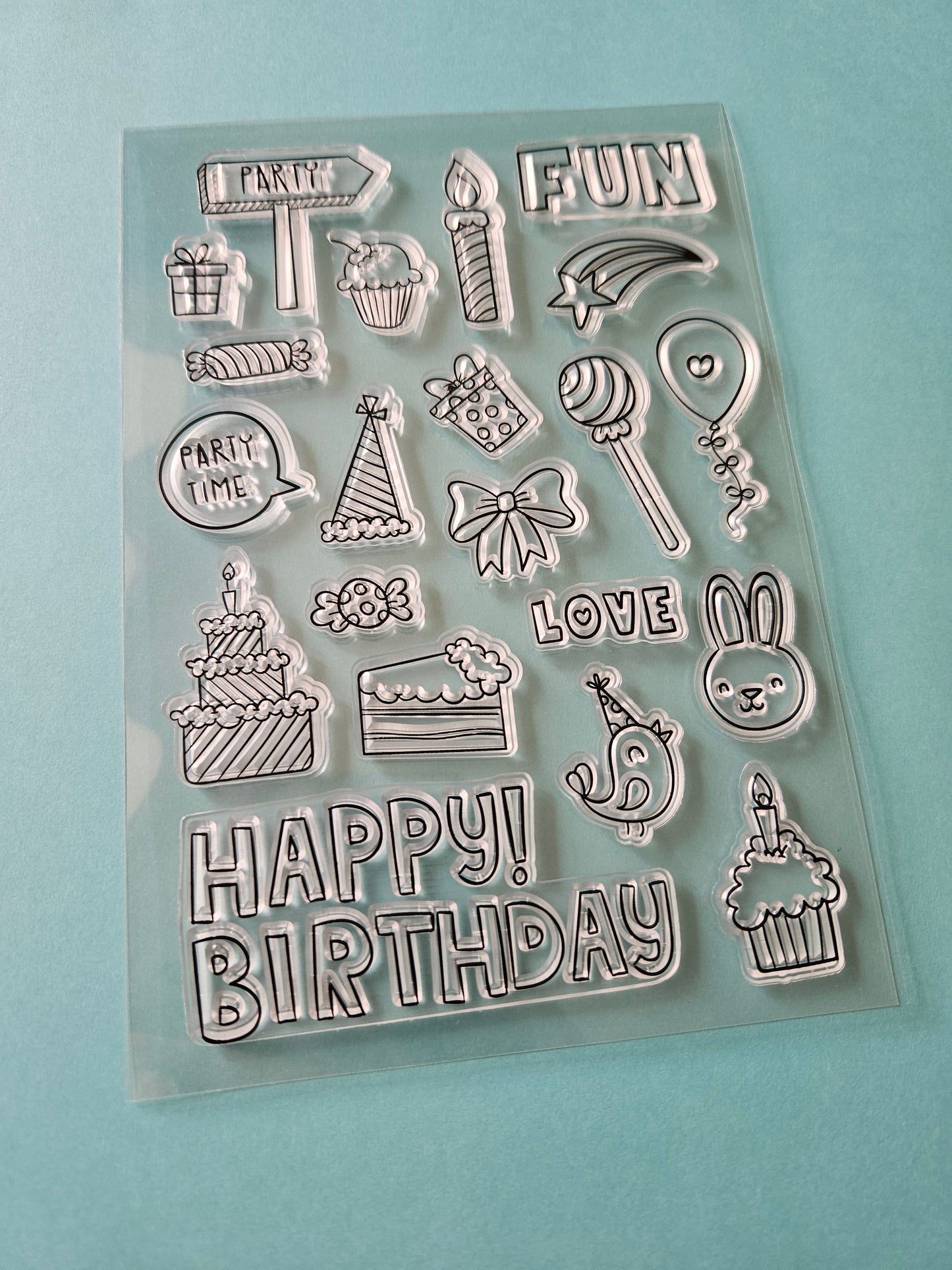 Clear Silicone Stamp Sheet - Birthday