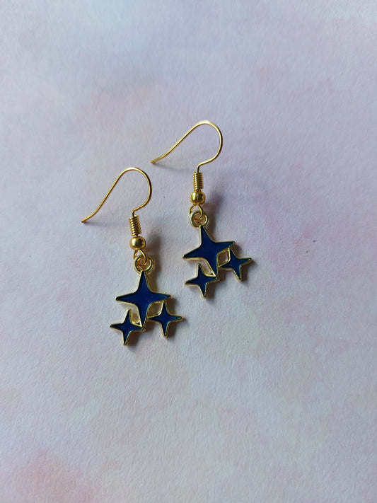 stars earrings - blue