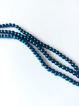 4mm electroplated glass beads - blue