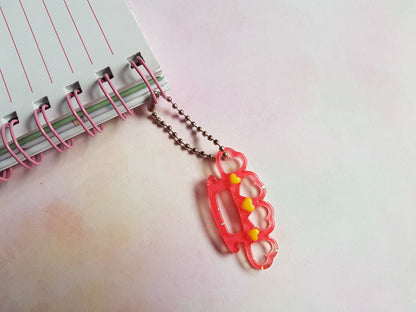 Knuckleduster Planner Charm - Bright Pink