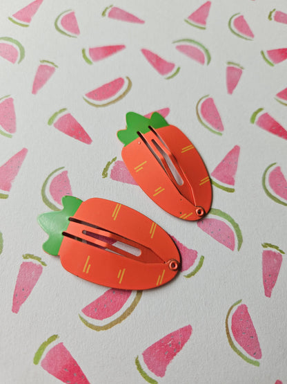 Carrot Hair Clips (Set Of 2)