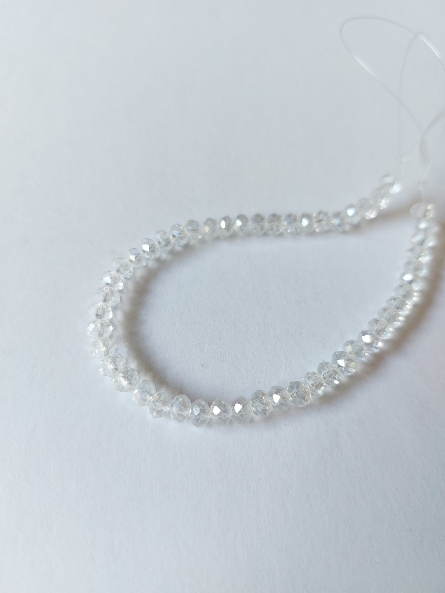 4mm pearl lustre glass beads - faceted rondelle - cler 