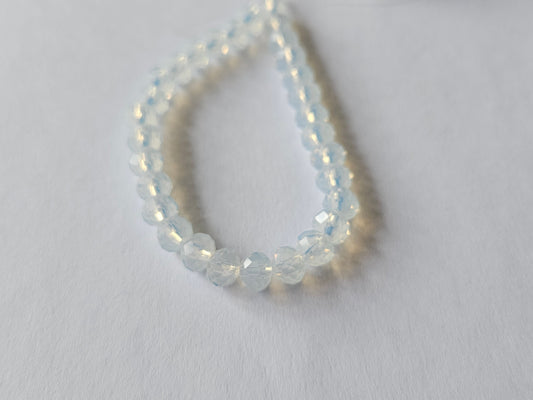 faceted glass beads - 6mm x 4mm - rondelle - clear 