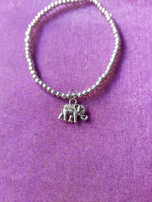 beaded elephant charm bracelet