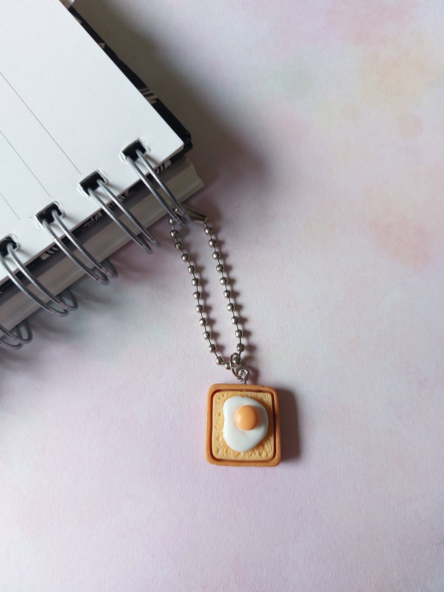 Egg on Toast Planner Charm – Cute Resin Pendant Journal Accessory