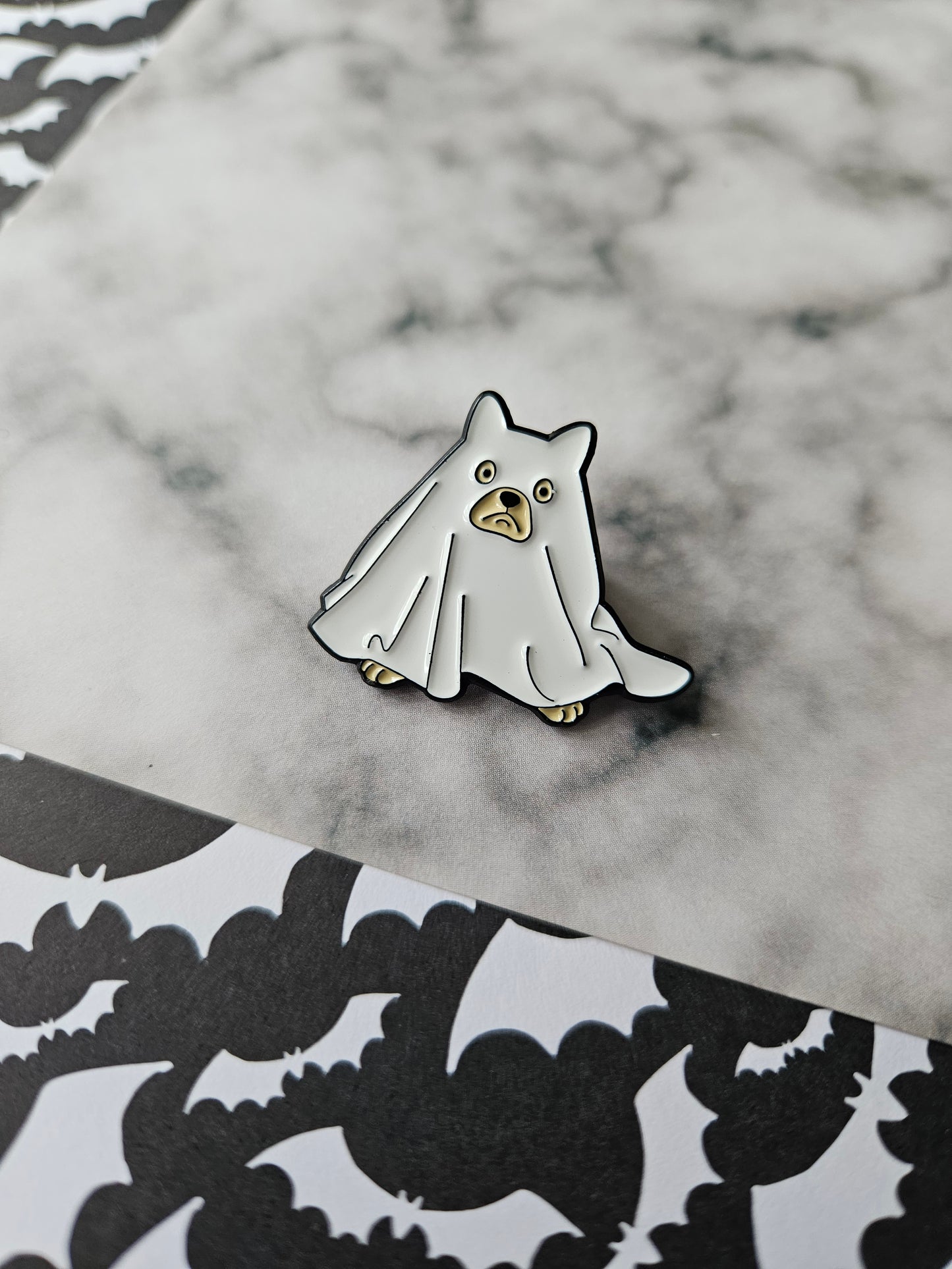 Enamel Pin Badge - Ghost Dog