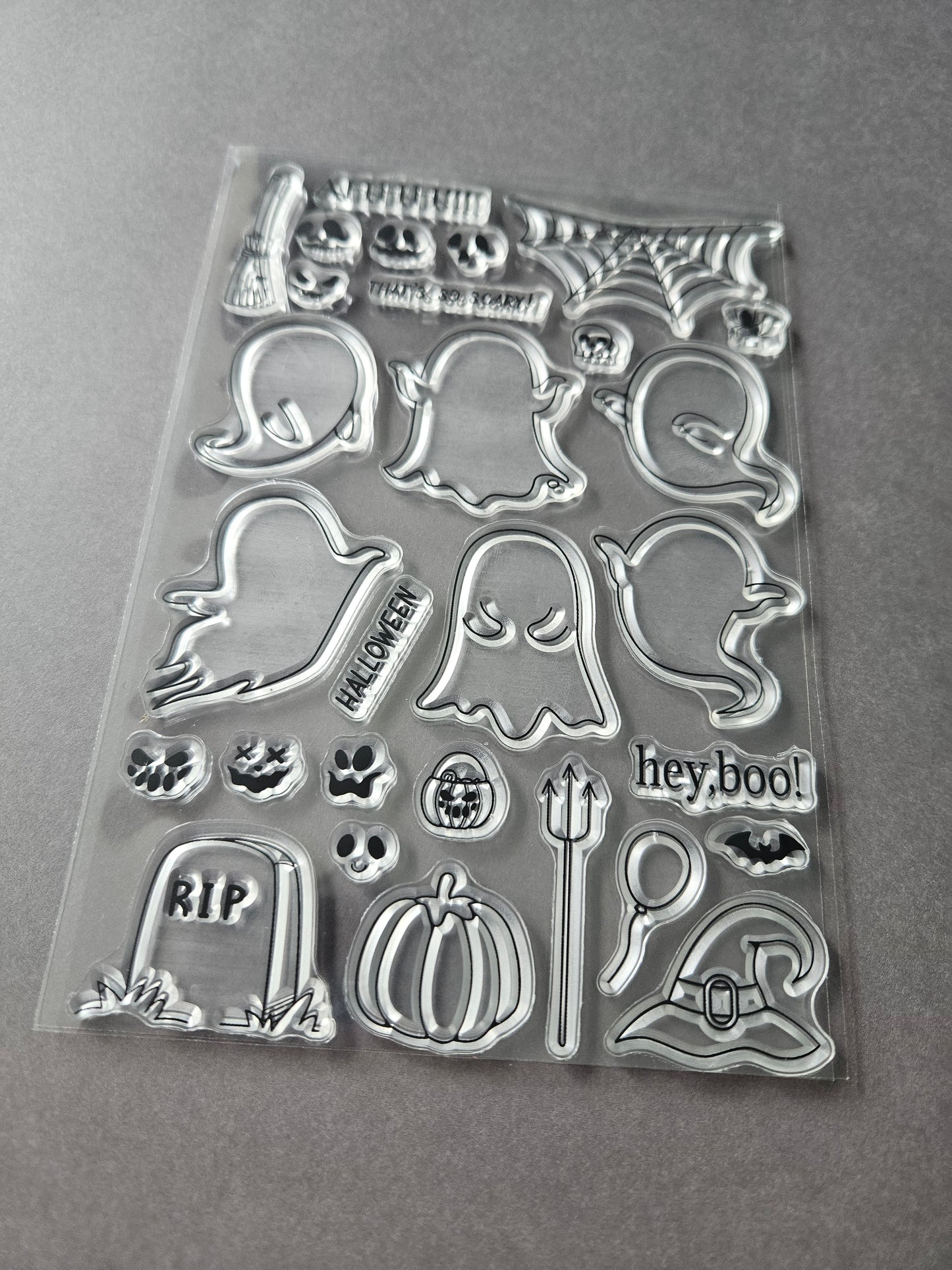 Clear Silicone Stamp Sheet - Ghosts