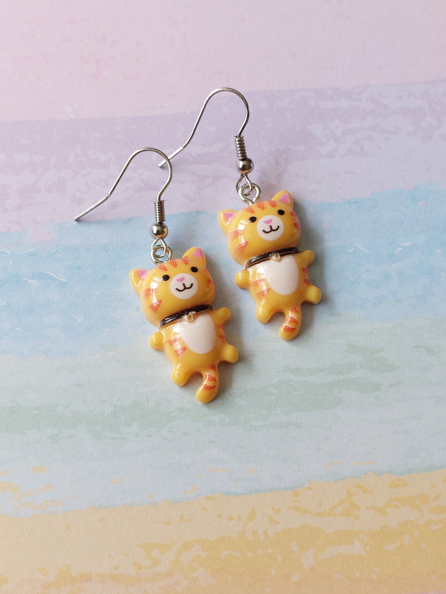 cat earrings - ginger