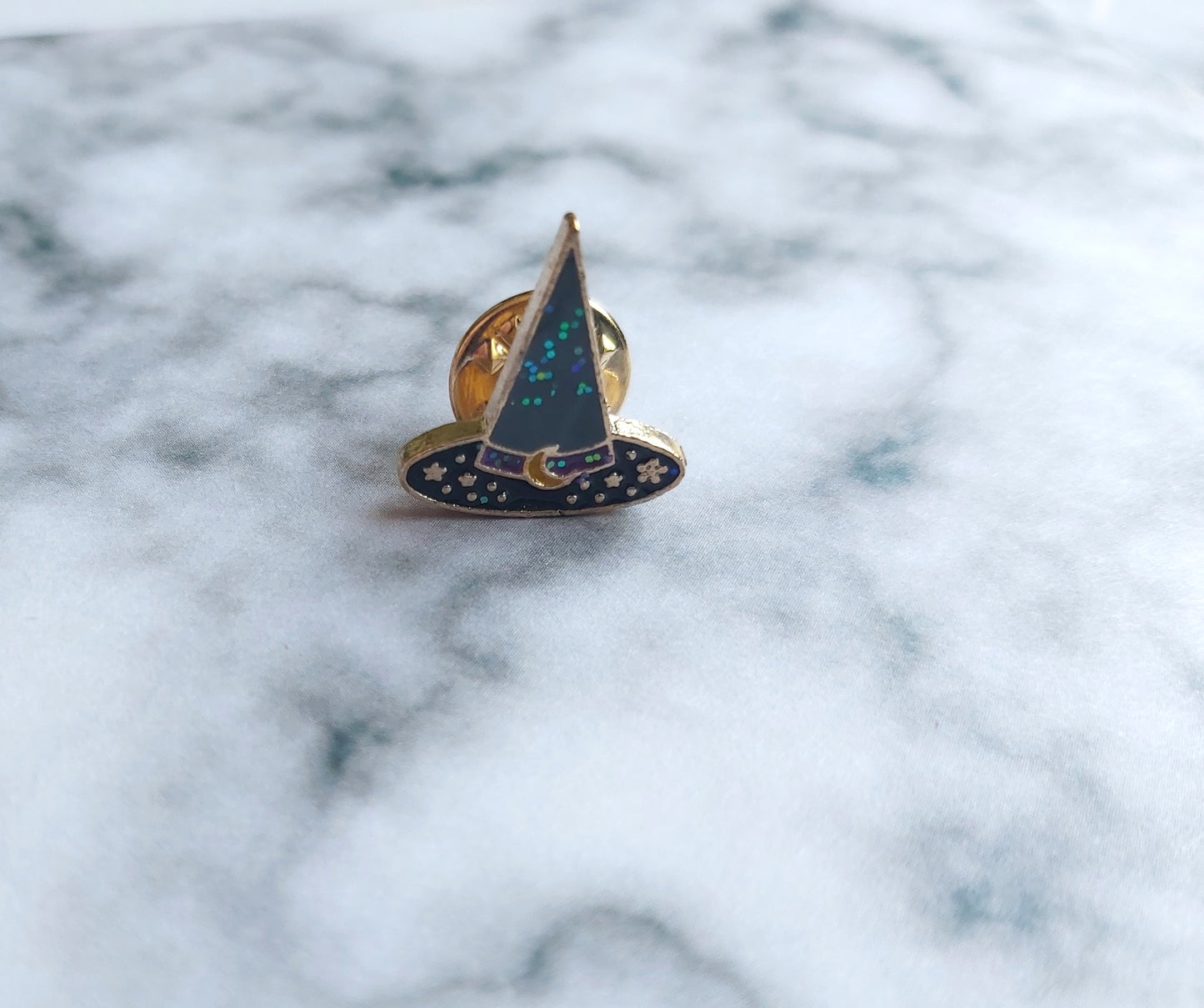 Enamel Pin Badge - Glitter Witch Hat