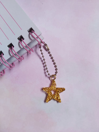 wire star planner charm - gold