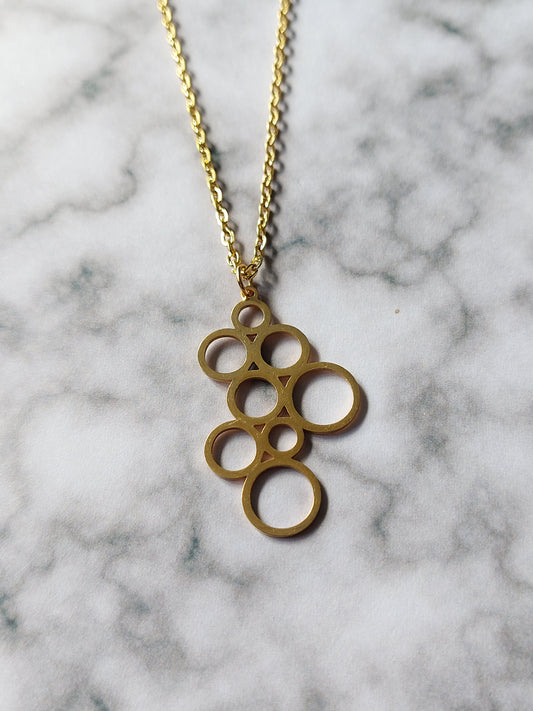 geometric circles necklace - gold 