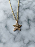 textured star necklace - gold 