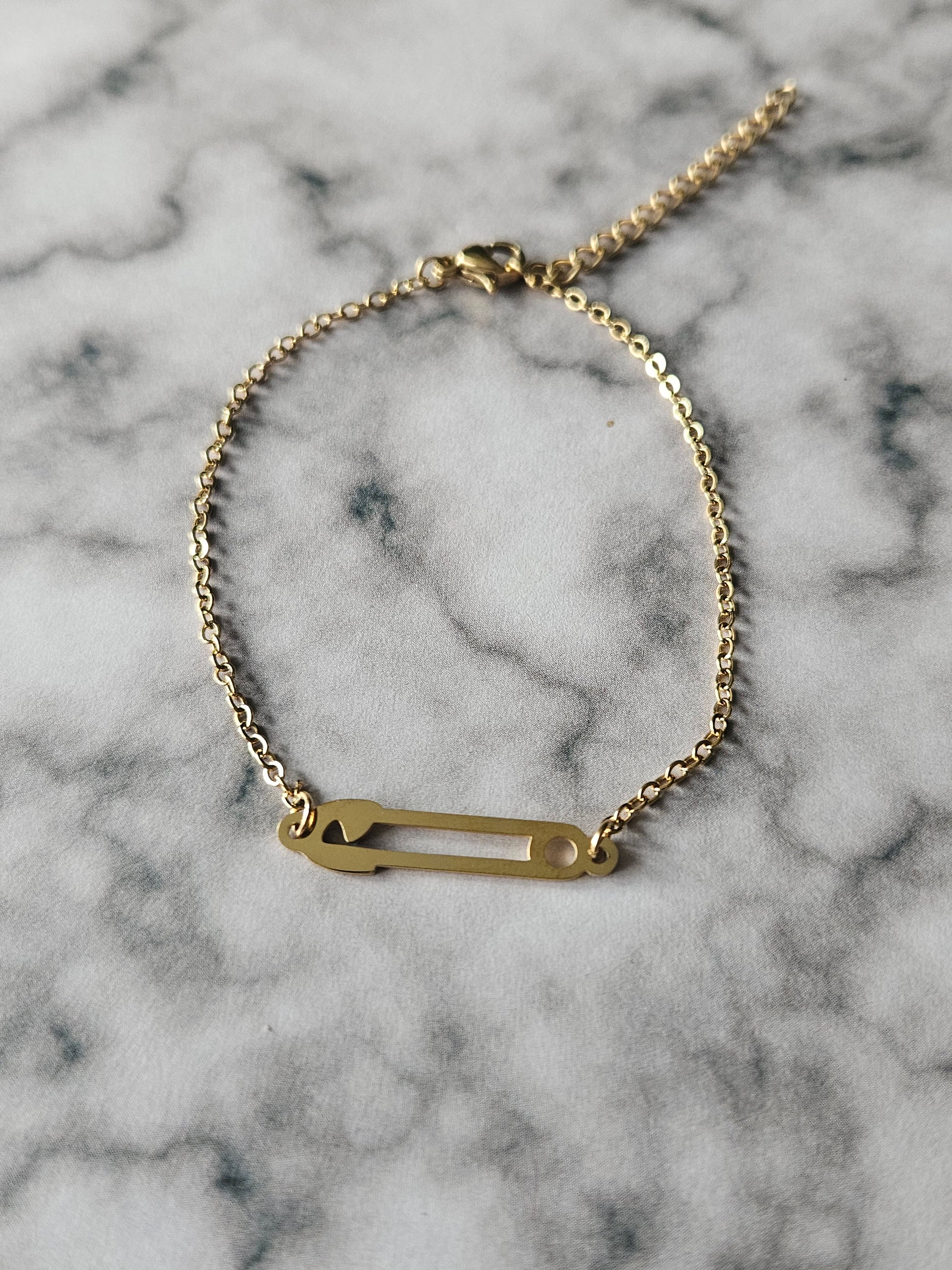 Safety Pin Chain Bracelet | Gothic Stainless Steel Bracelet | Punk Alternative Jewellery