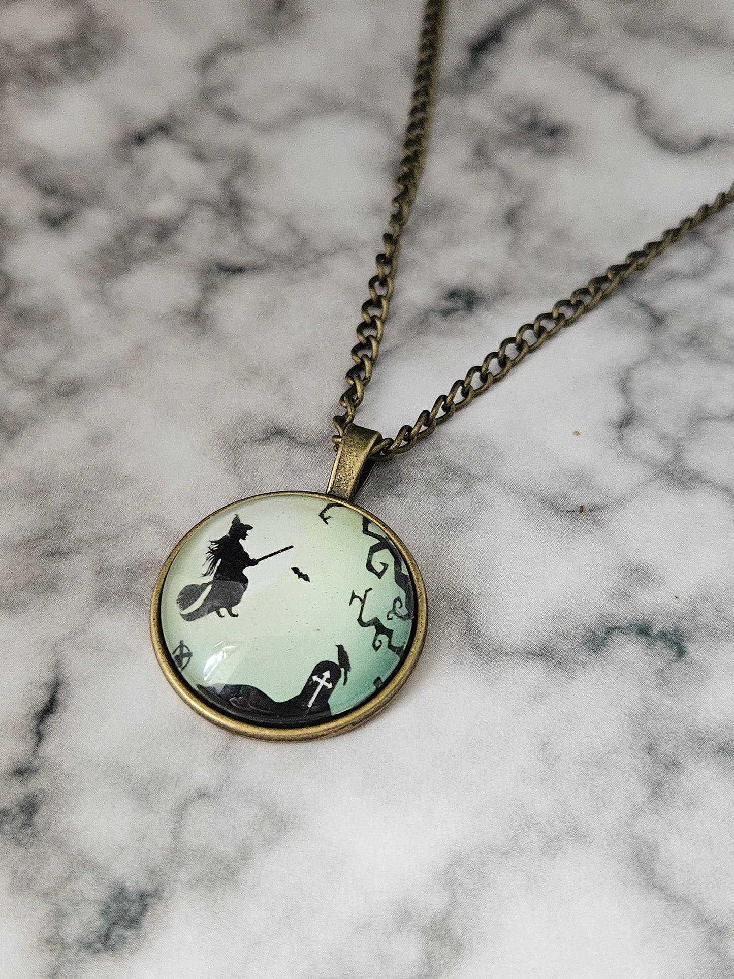 graveyard witch dome necklace