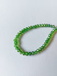 4mm pearl lustre glass beads - faceted rondelle - green 