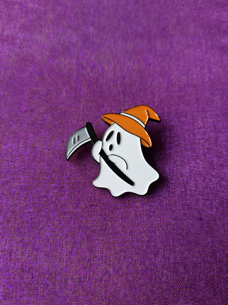 enamel pin badge - grim reaper ghost 