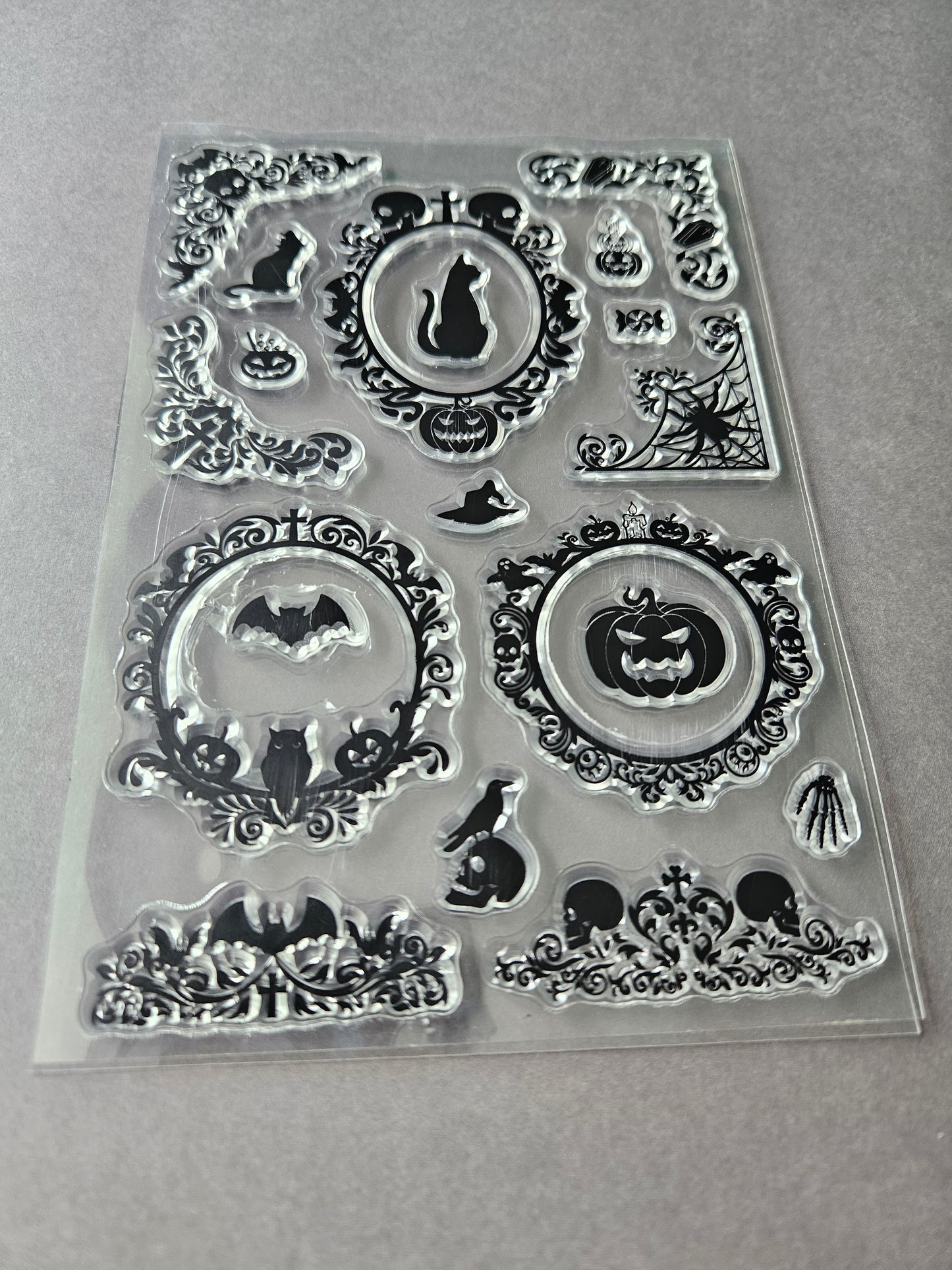 Clear Silicone Stamp Sheet - Halloween Cameos