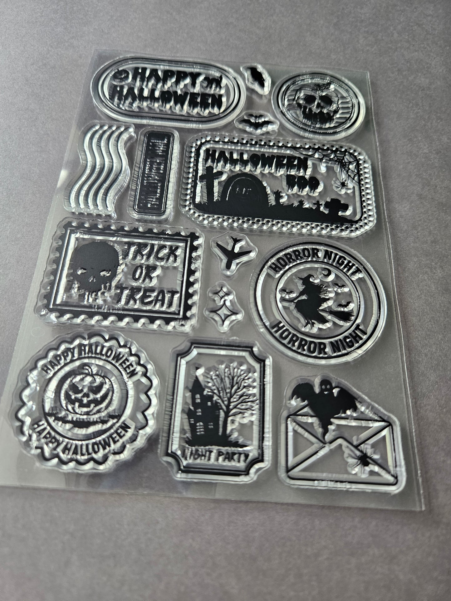 Clear Silicone Stamp Sheet - Halloween Mail