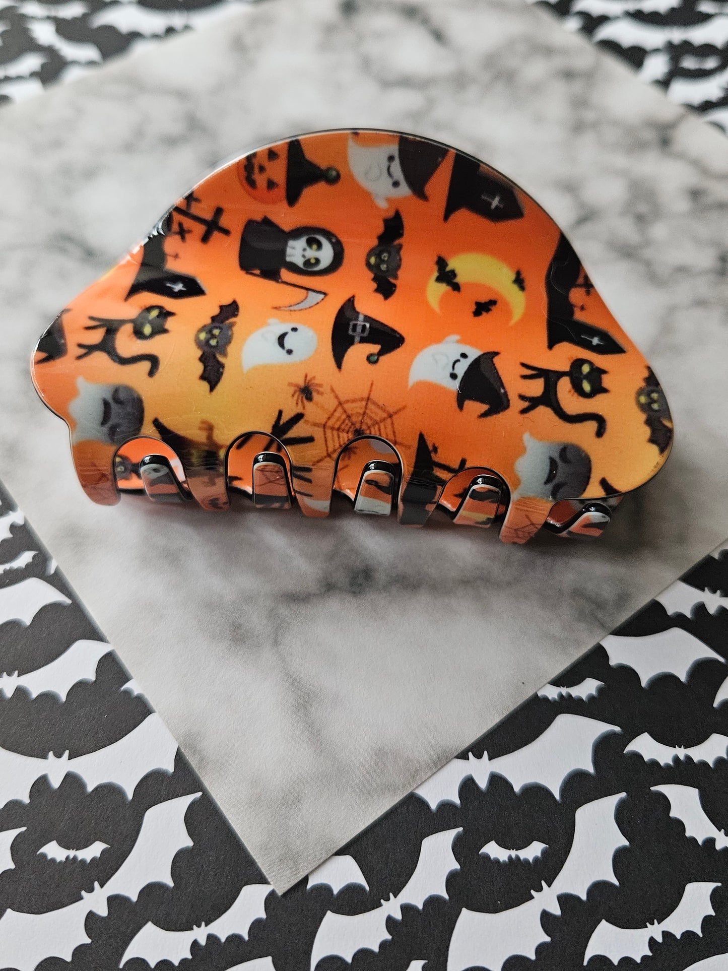 halloween print claw clip