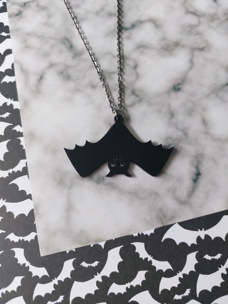 hanging bat necklace