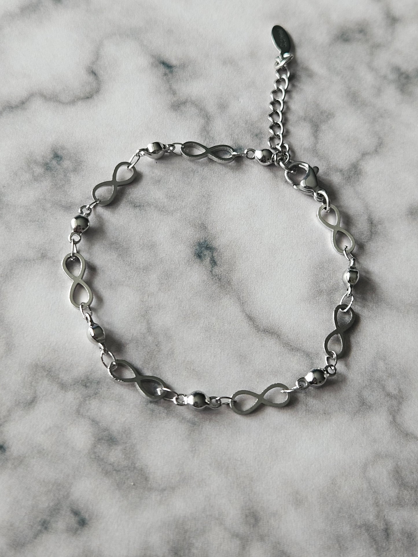 Infinity Link Chain Bracelet | Stainless Steel Charm Bracelet | Adjustable Symbolic Jewellery