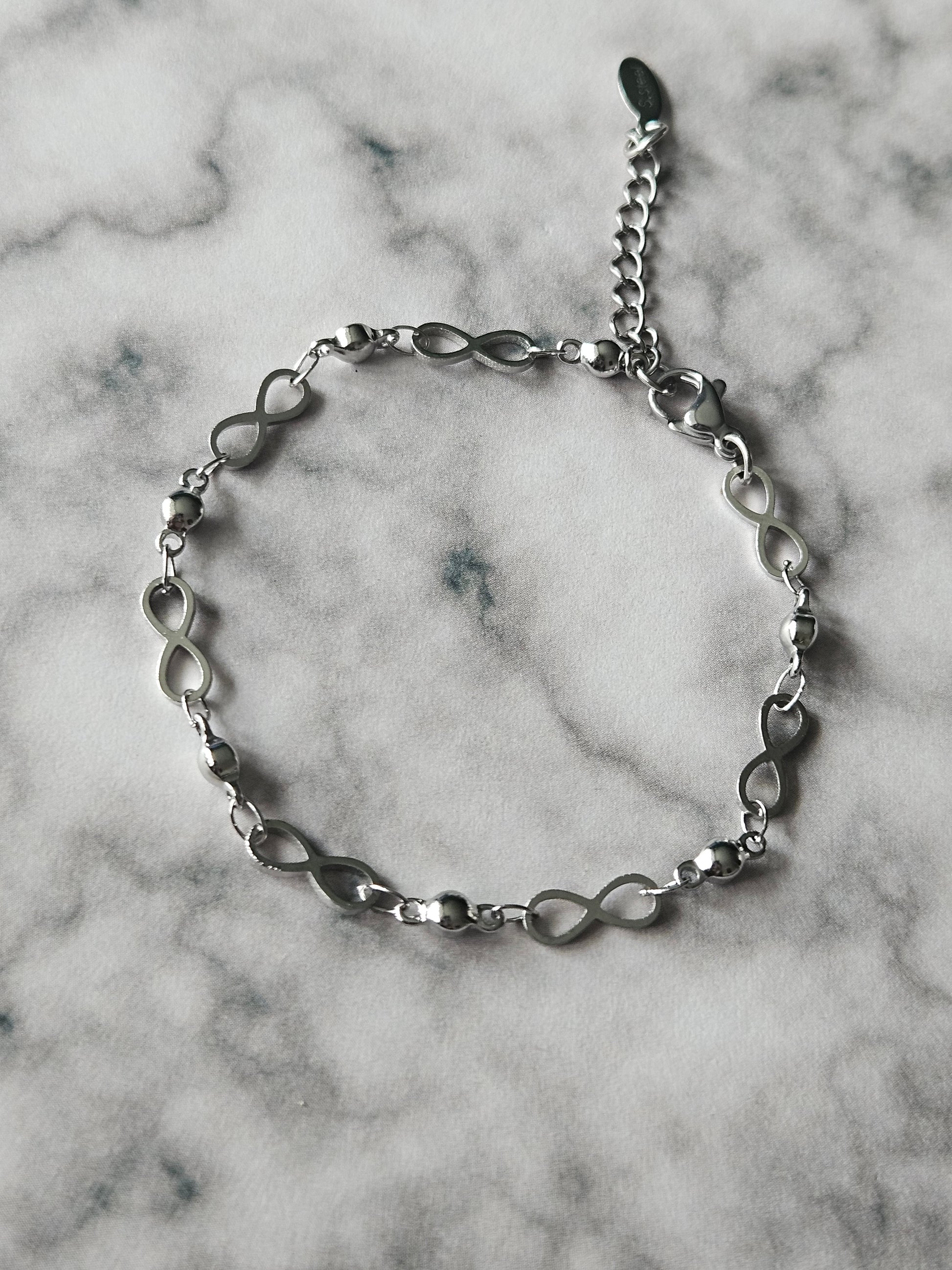 Infinity Link Chain Bracelet | Stainless Steel Charm Bracelet | Adjustable Symbolic Jewellery