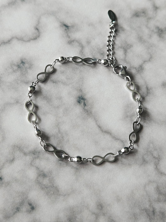 Infinity Link Chain Bracelet | Stainless Steel Charm Bracelet | Adjustable Symbolic Jewellery