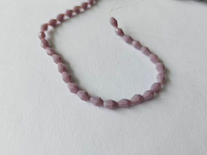 faceted glass beads - 5mm x 3mm - teardrop - lavender 