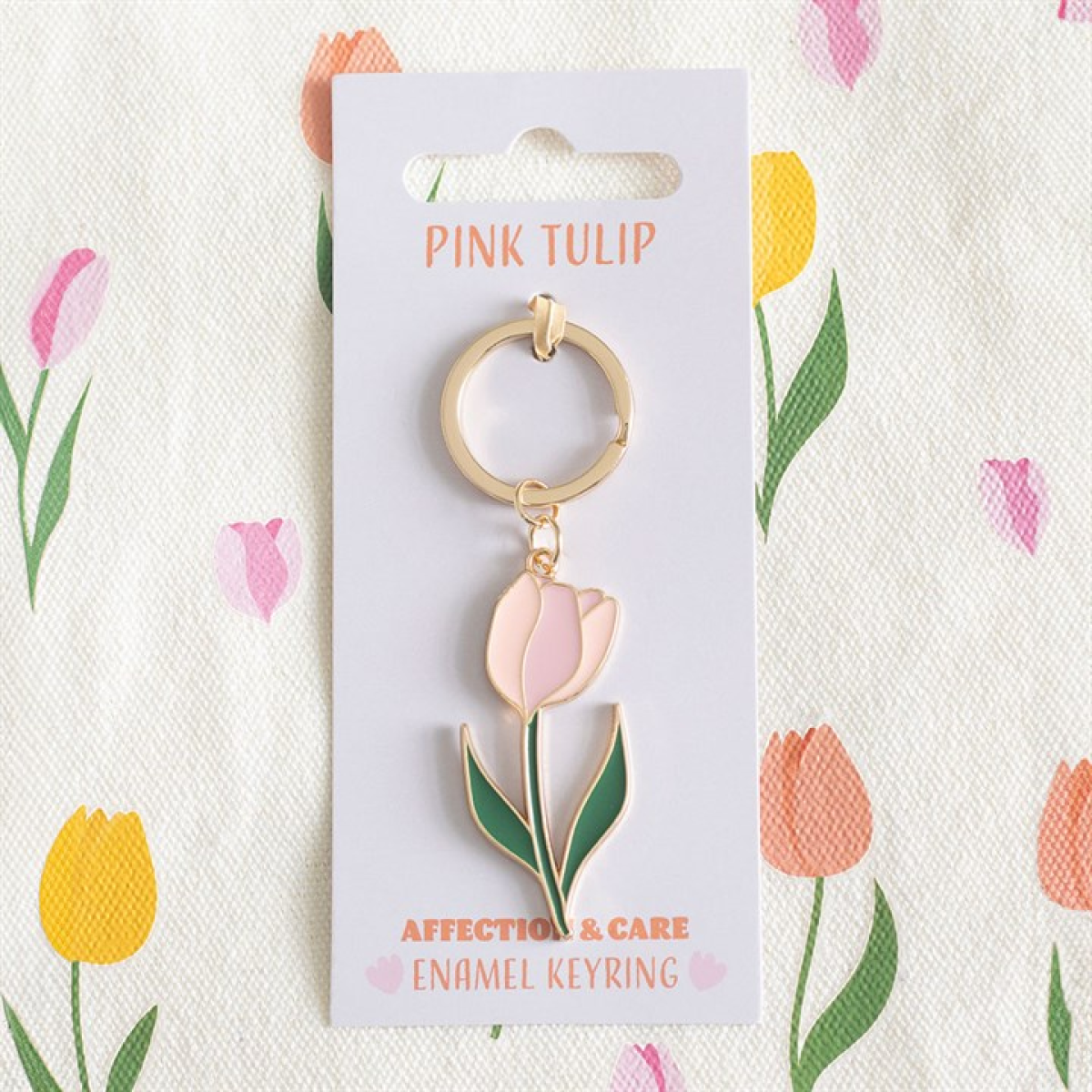 Pink Tulip Keyring | Floral Keychain Accessory | Cute Spring Gift | Mother’s Day Present