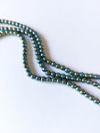 4mm electroplated glass beads - metallic blue 