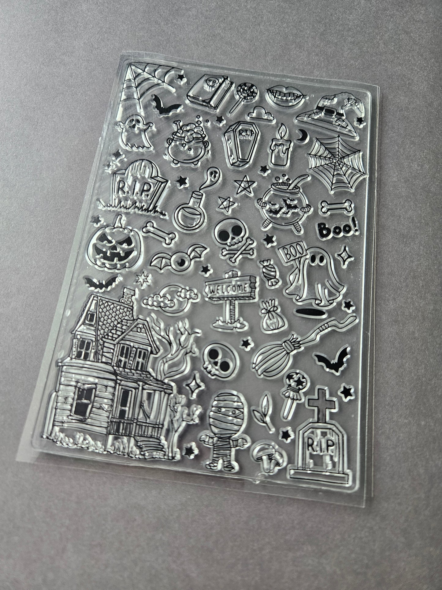 Clear Silicone Stamp Sheet - Mini Halloween Designs