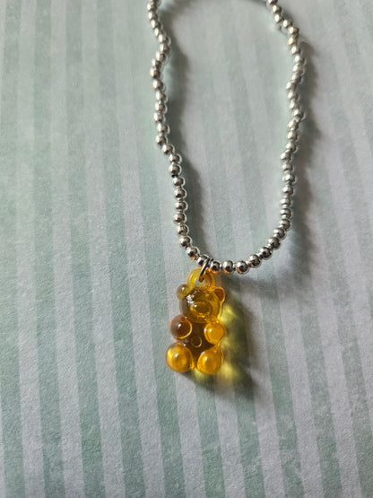 Gummy Bear Bracelet | Beaded Acrylic Bear Charm Bracelet | Colourful Stretch Bracelet | Cute Alternative Jewellery | Various Colours