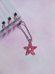 wire star planner charm - pale pink 