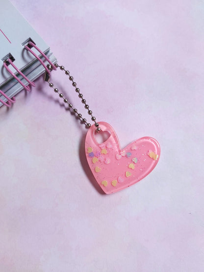 Glitter Heart Planner Charm - Pale Pink
