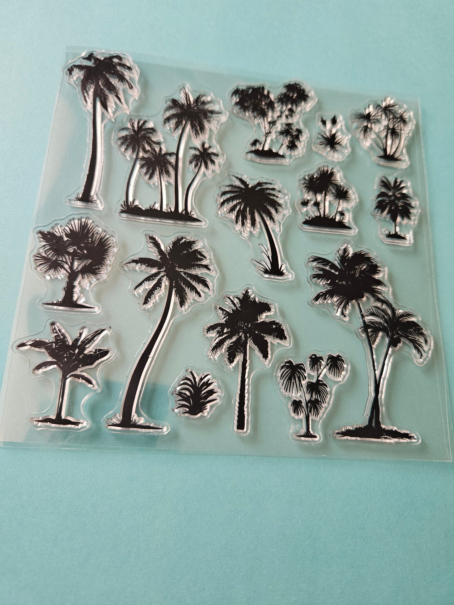 clear silicone stamp sheet - palm trees