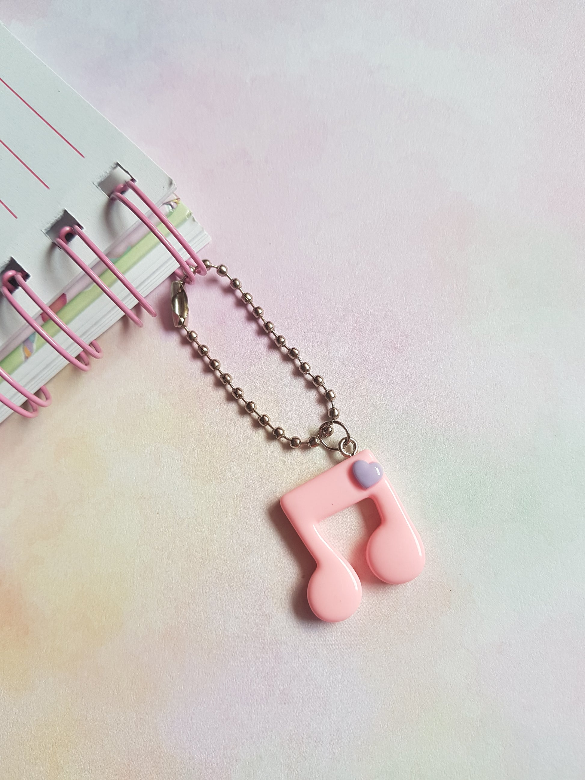 musical note planner charm - pink 