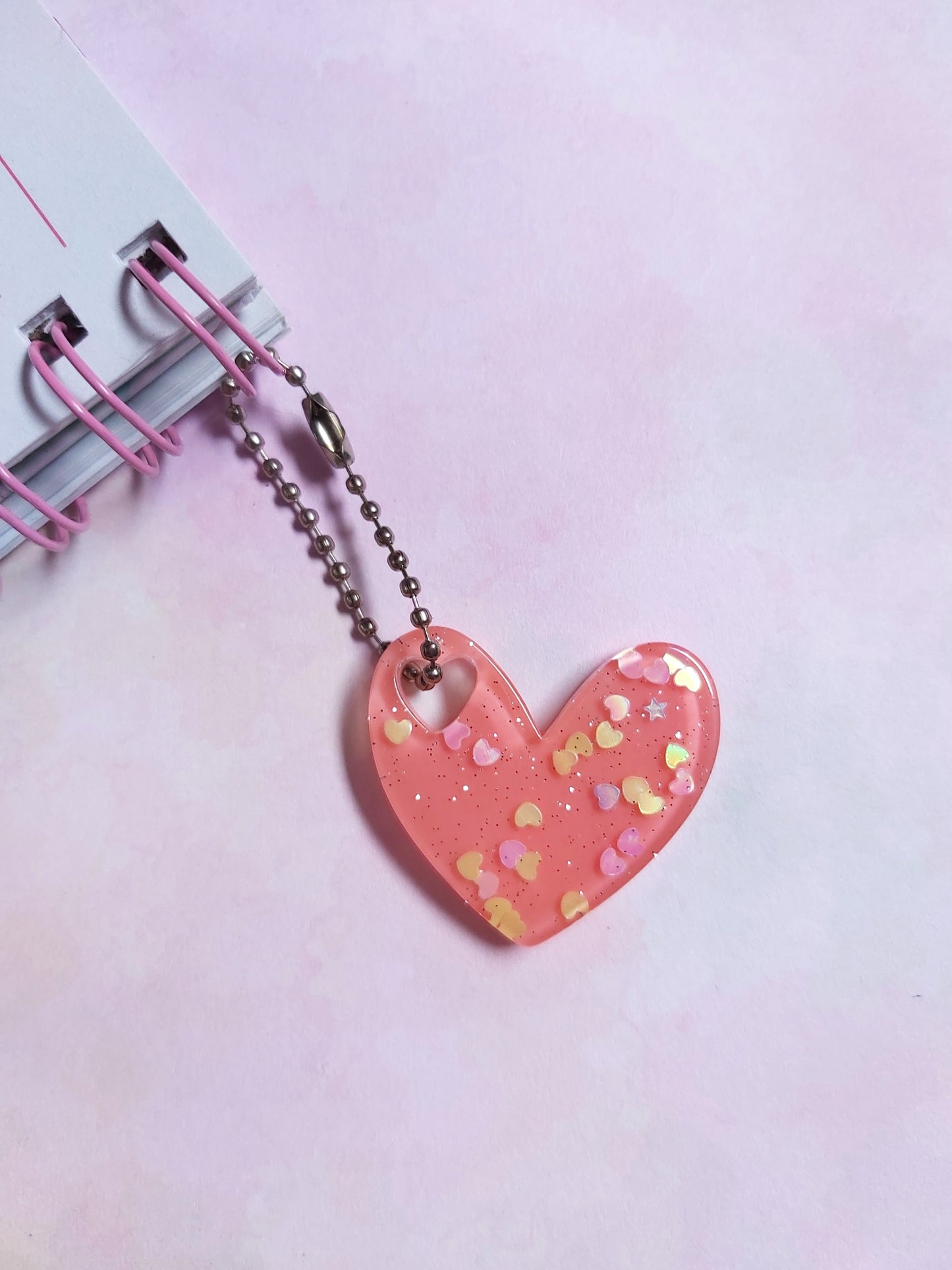 Glitter Heart Planner Charm - Pink