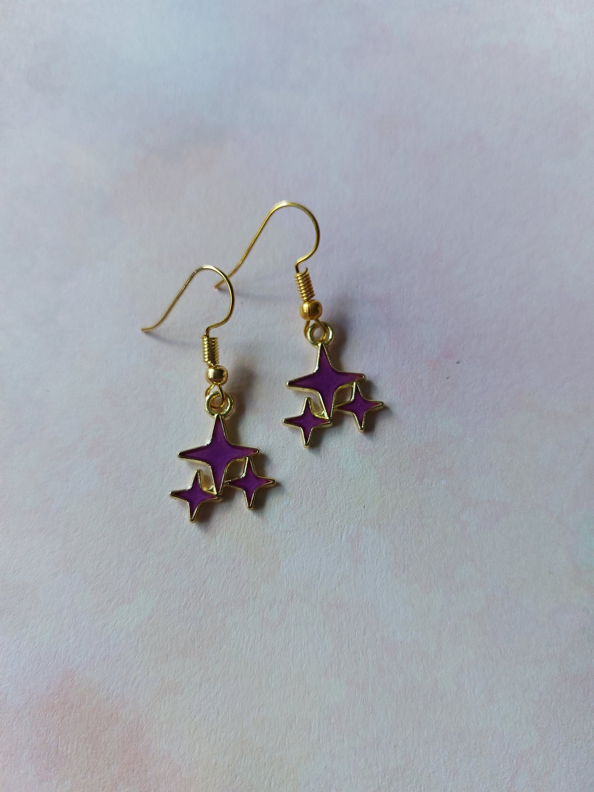 stars earrings - purple