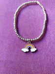 beaded rainbow charm bracelet