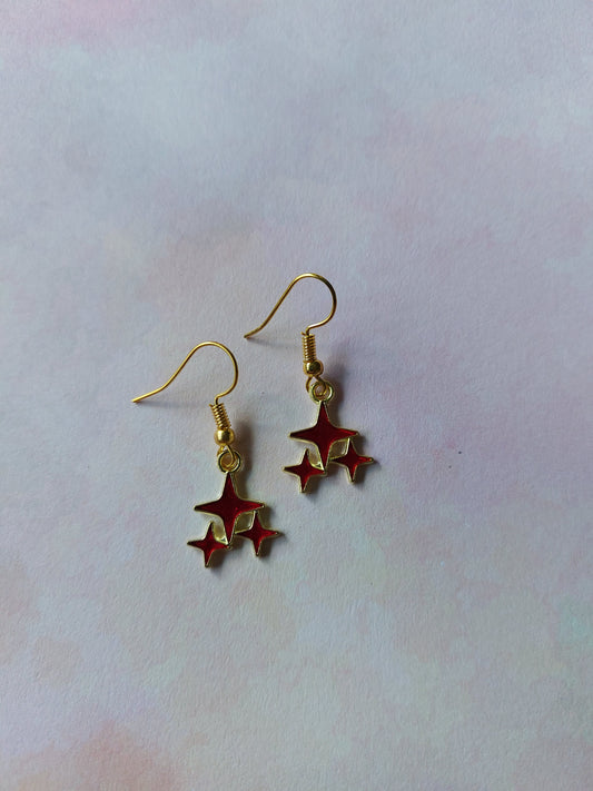 stars earrings - red 