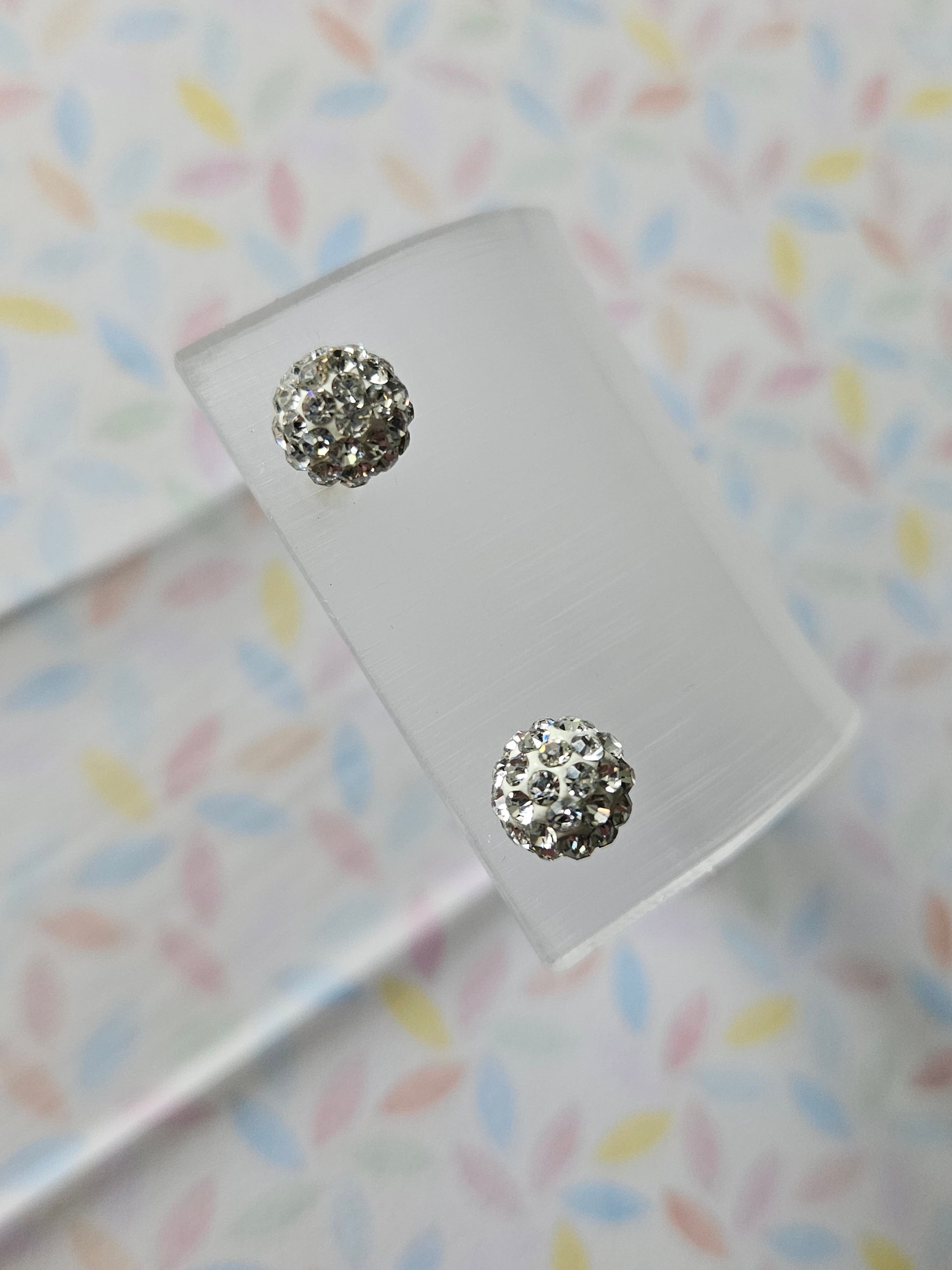 rhinestone disco ball earring studs