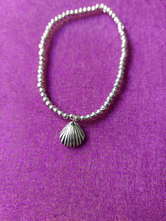 beaded shell charm bracelet