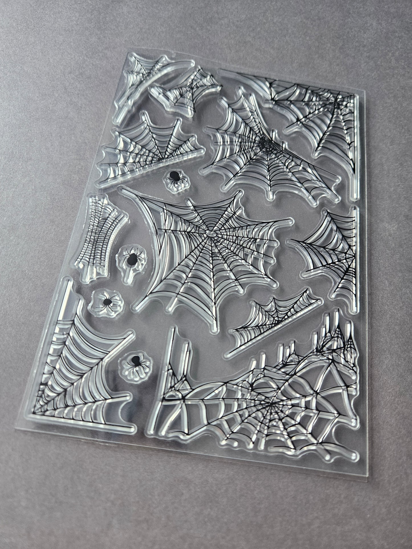 clear silicone stamp sheet - spiderwebs