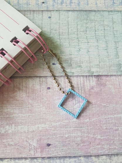 Pastel Geometric Planner Charm | Circle, Square, Triangle | Metal Pendant Accessory | Cute Journal & Zipper Decor