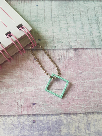 Pastel Geometric Planner Charm | Circle, Square, Triangle | Metal Pendant Accessory | Cute Journal & Zipper Decor